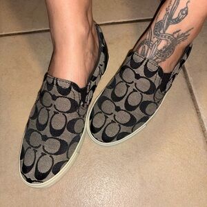 Coach Allegra Signature Canvas Jacquard Slip-On Sneakers
